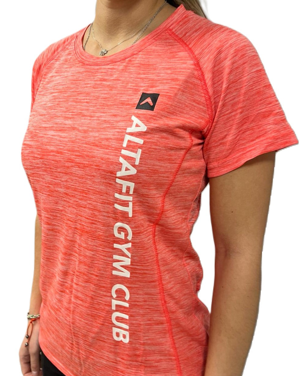 Camiseta femenina con mangas ALTAFIT coral