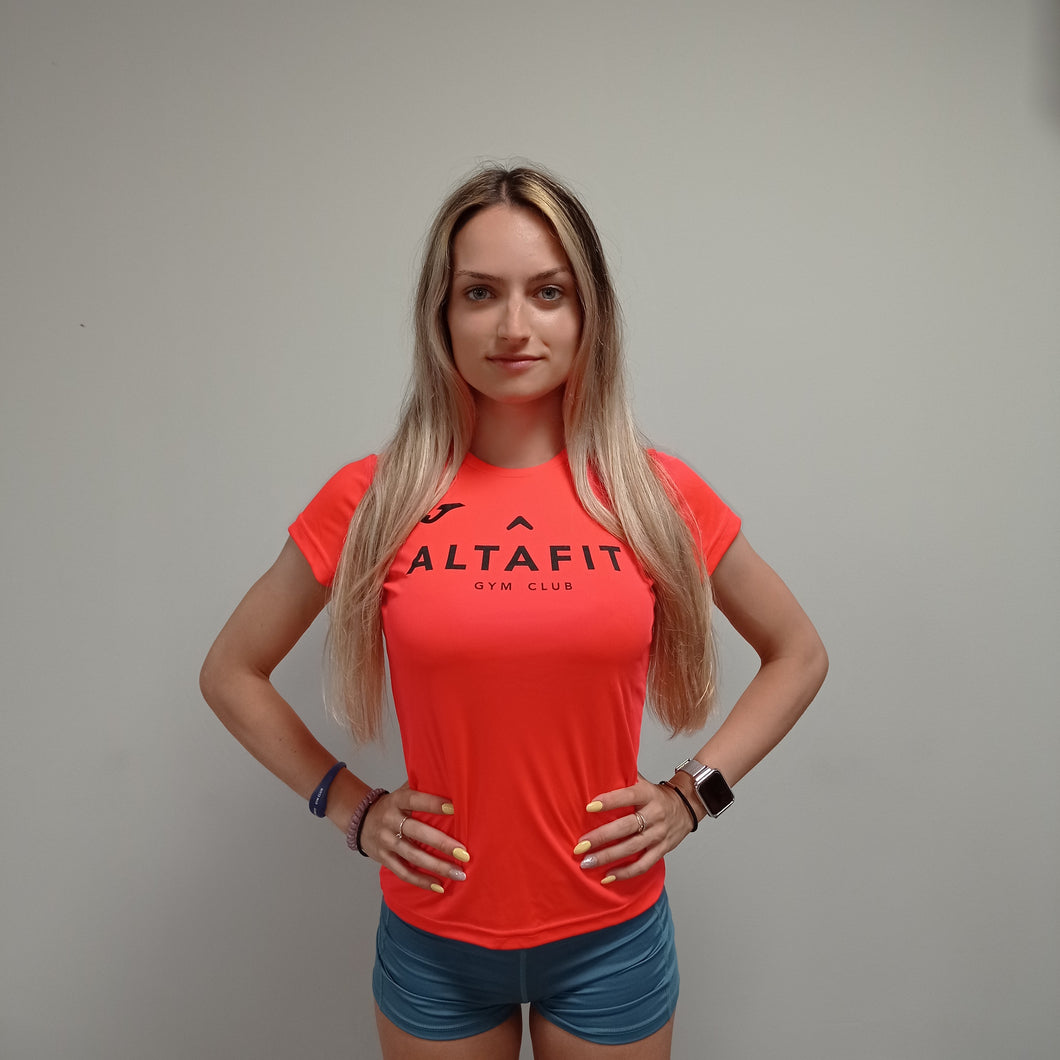 Camiseta Mujer con mangas ALTAFIT Naranja-Rojo